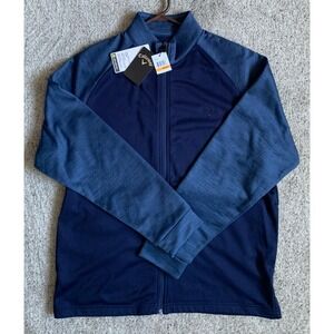 NWT Callaway Men's Blue/Peacoat Two Tone Full Zip Long Sleeved Golf Jacket Small